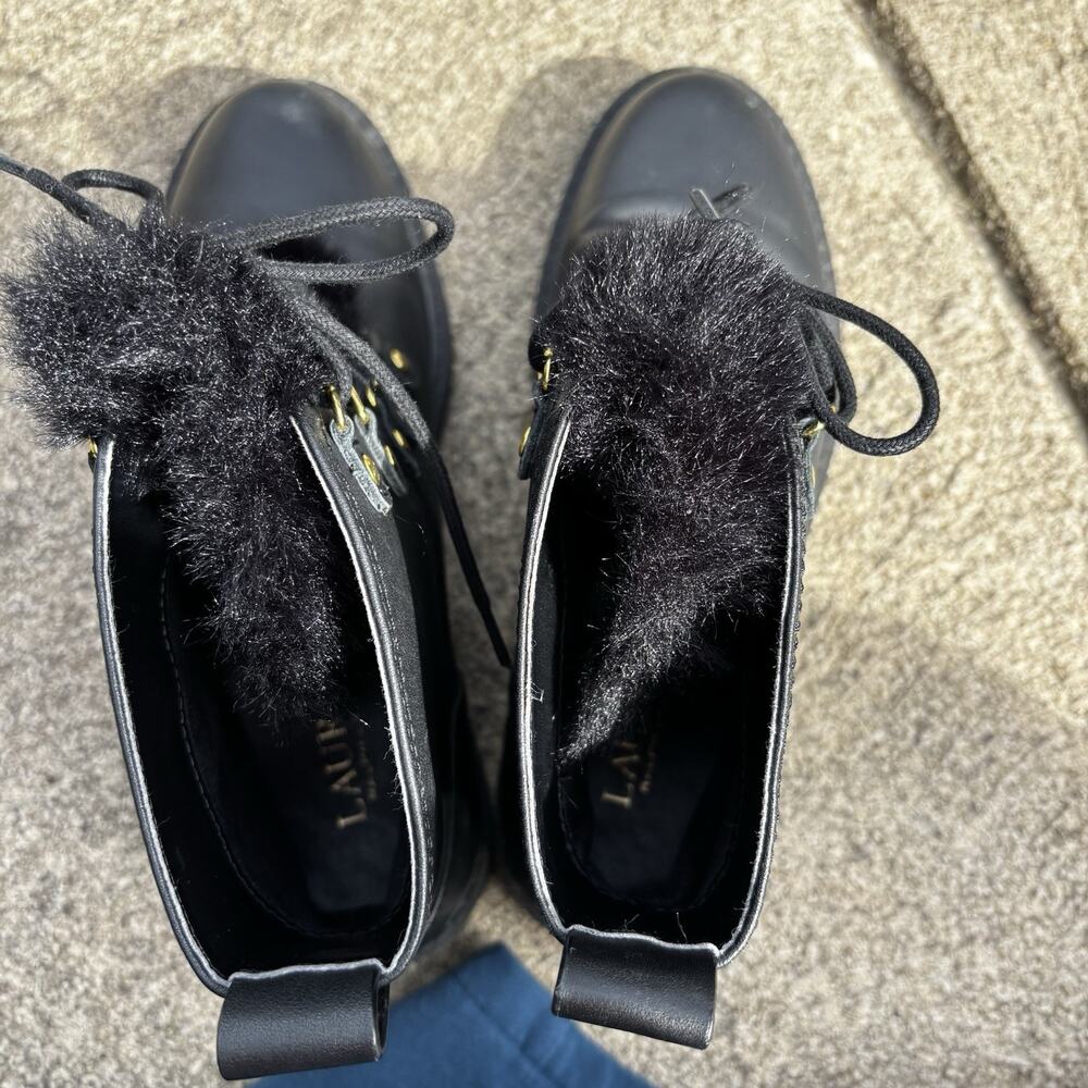 Lauren Ralph Lauren Womens Elliot Leather Waterproof Ankle Boots Shoes SIZE 7 - Picture 4 of 5